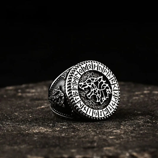 Runic Wolf Ring