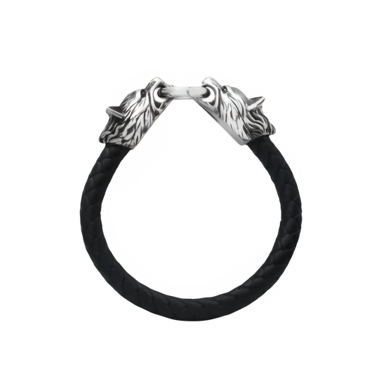 Wolf Head Leather Bracelet